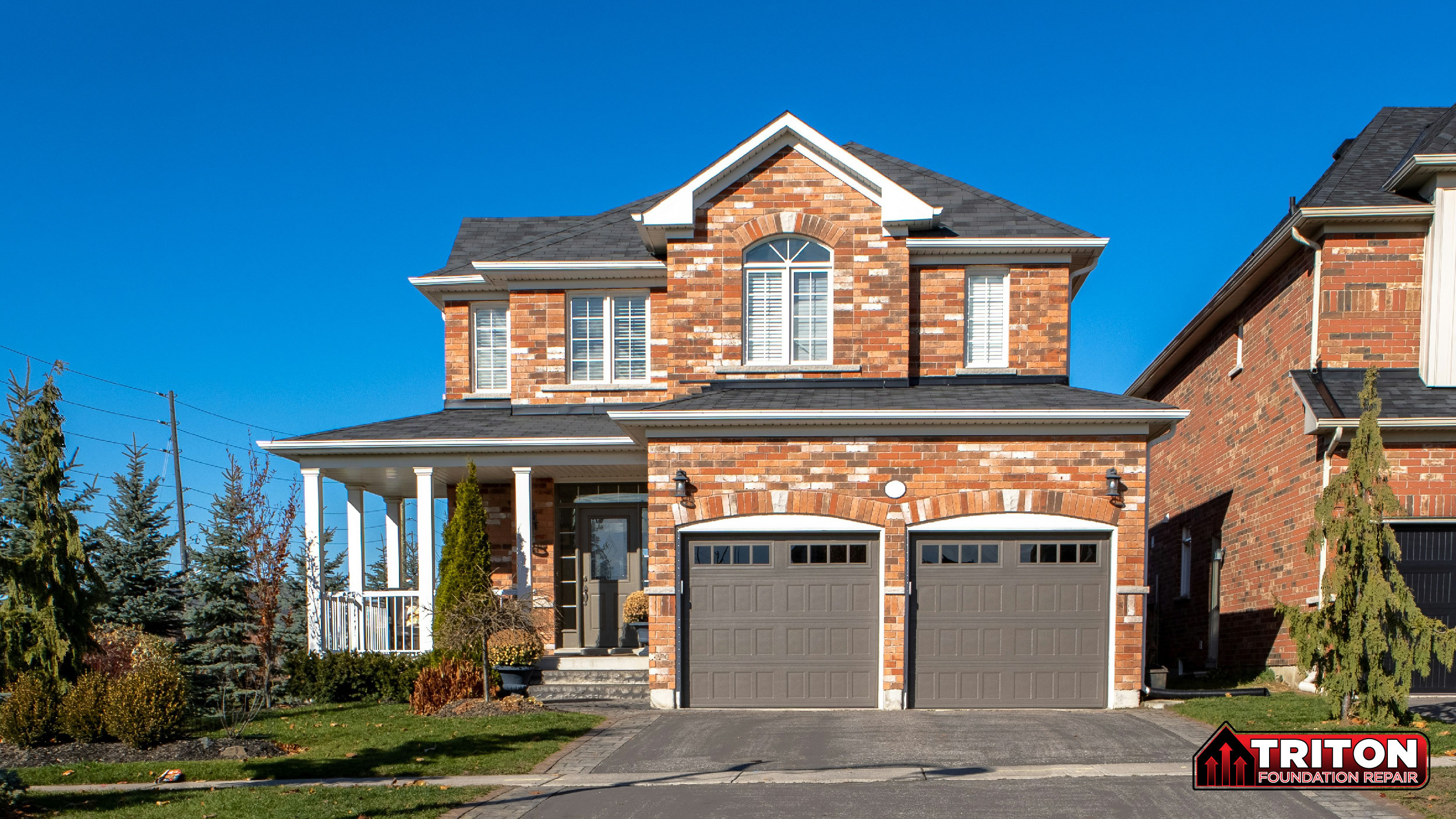 a two story brick house